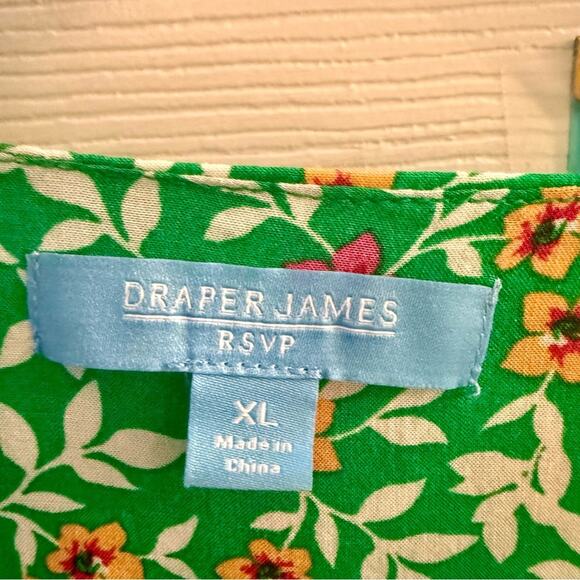 Draper James Womens XL Green Wrap Midi Dress Cottagecore Whimsical Dainty - Picture 5 of 8